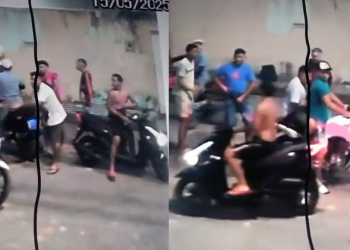 Vídeo mostra grupo recebendo @rmas no meio da rua após m0rte de ass@ltante em Manaus; veja