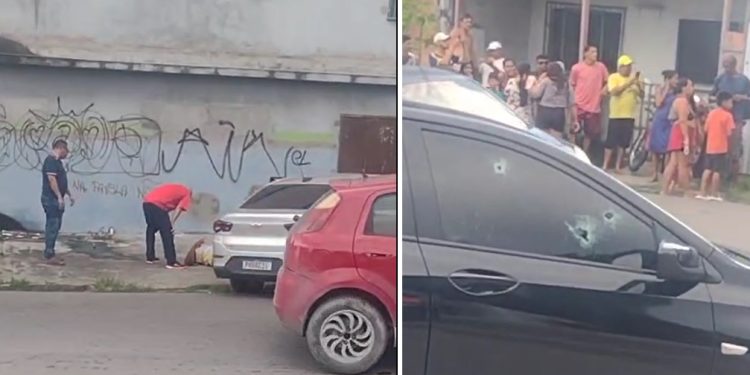 Vídeo urgente: tir0teio no bairro Cidade de Deus deixa carro metralhad0 e homem ag0nizando