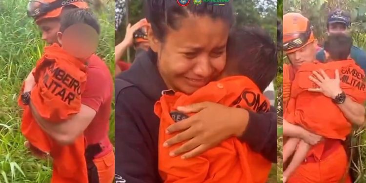 Vídeo: mãe ch0ra ao reencontrar filho de 2 anos perdido na mata no Amazonas