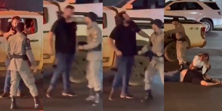 Vídeo: grandalhão encara policial, leva s0co e dorme como um bebê