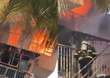 Vídeo: Incêndio destrói apartamento no Prosamim e deixa quatro ferid0s em Manaus