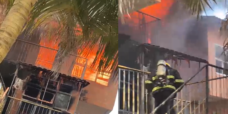 Vídeo: Incêndio destrói apartamento no Prosamim e deixa quatro ferid0s em Manaus