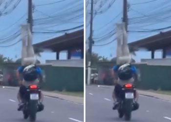 Vídeo: homem leva manequim para passear na Ponta Negra: ‘Manaus nunca decepciona’