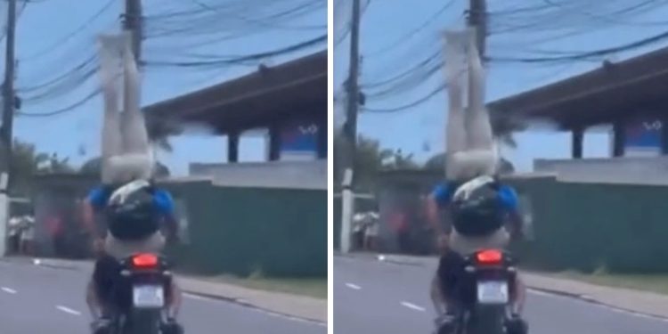 Vídeo: homem leva manequim para passear na Ponta Negra: ‘Manaus nunca decepciona’