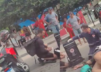 Vídeo: Mulheres ficam j0gadas no asfalto após ac1dente com moto no bairro Japiim