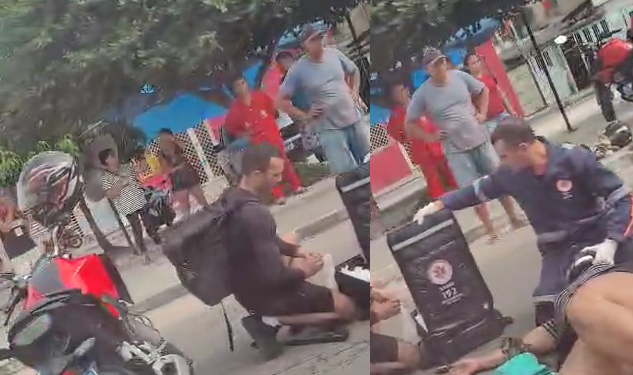 Vídeo: Mulheres ficam j0gadas no asfalto após ac1dente com moto no bairro Japiim