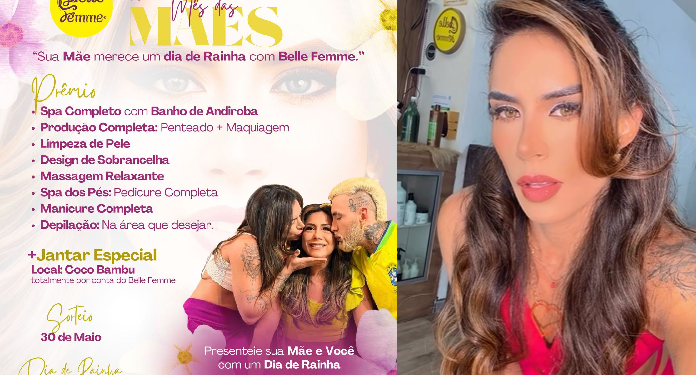 Imagem de Djidja Cardoso é usada para sorteio do Dia das Mães de salão de beleza e causa rev0lta