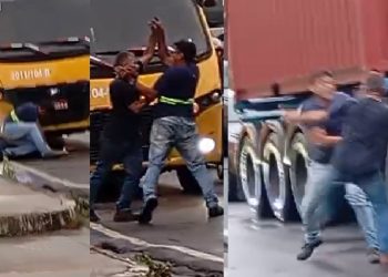 Vídeo: motora do “Amarelinho” da bicuda, rasteira e s0cos em caminhoneiro de Manaus