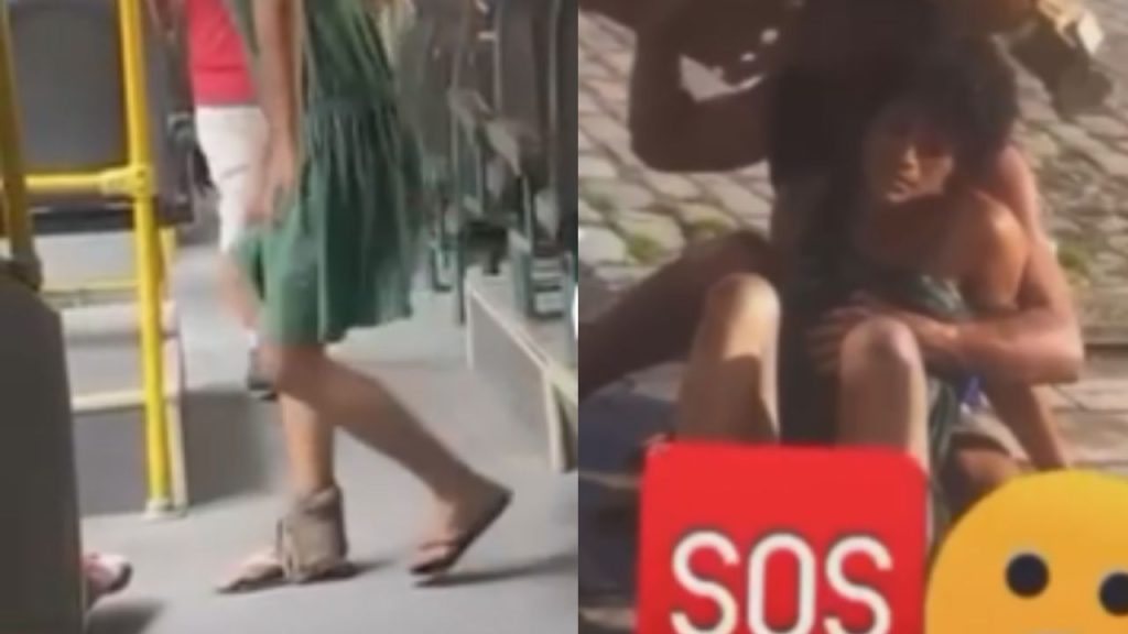 Vídeo: Mulher que viralizou por ter o 'pé podre' toma banho à força em Manaus após união da população