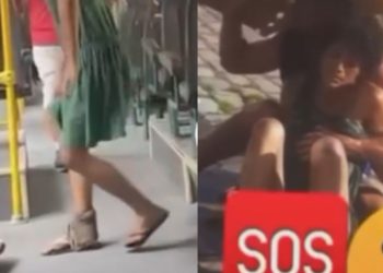 Vídeo: Mulher que viralizou por ter o 'pé podre' toma banho à força em Manaus após união da população