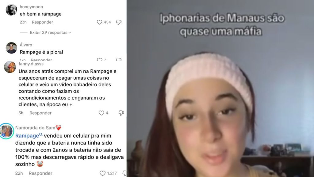 Manauara fala sobre loja que vende iPhones danificados e internautas reagem: 'é bem a Rampage'