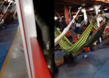 Vídeo: Barco colide com árvore no Rio Solimões e causa pânico entre passageiro