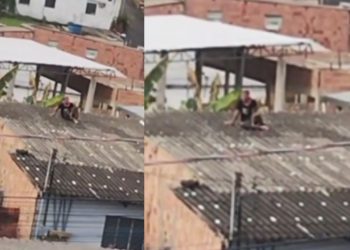 Ladrão tenta fugir do tribunal do crim3 clamando pela polícia em Manaus: "Polícia, polícia, polícia"