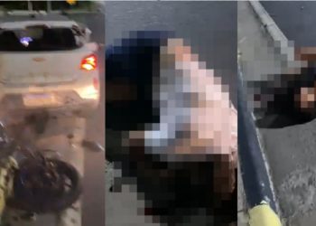 Vídeo: casal “voa” da moto e apaga no asfalto na Z0na Centro-Sul de Manaus: ‘acabou’