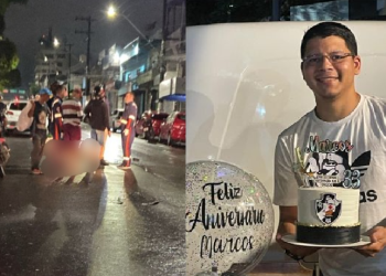 Motociclista m0rr3 na avenida Constantino Nery após ser atingido por carro