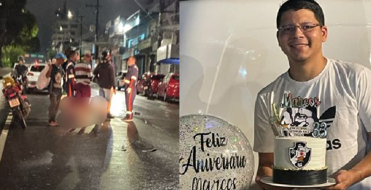 Motociclista m0rr3 na avenida Constantino Nery após ser atingido por carro