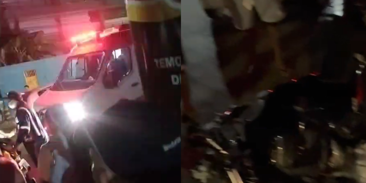 Vídeo: Duas pessoas ficam f3ridas após c0lisão em rua com baixa visibilidade em Manaus
