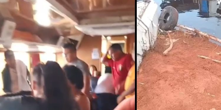 Vídeo: comandante perde controle de lancha e bate em barranco a caminho de Manaus