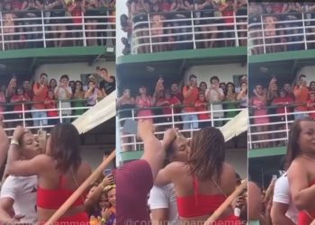 Internautas comentam beijo de língua entre homem e travesti a caminho de Parintins: ‘apocalipse’