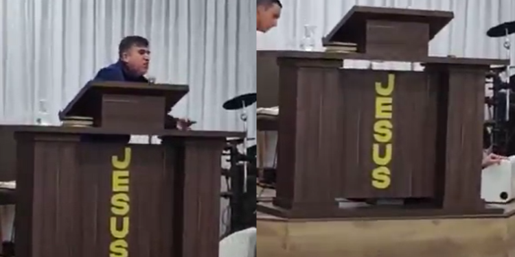 Pastor Sérgio Carvinho m0rr3 durante pregação transmitida ao vivo na internet
