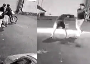 Vídeo: Jovem sai no s0c0 e ainda jogo capacet3 no ladrã0 ao r3agir a assalt0 no bairro Parque 10