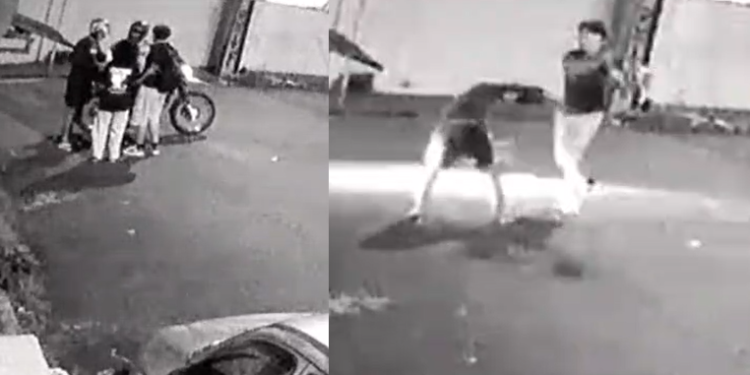 Vídeo: Jovem sai no s0c0 e ainda jogo capacet3 no ladrã0 ao r3agir a assalt0 no bairro Parque 10