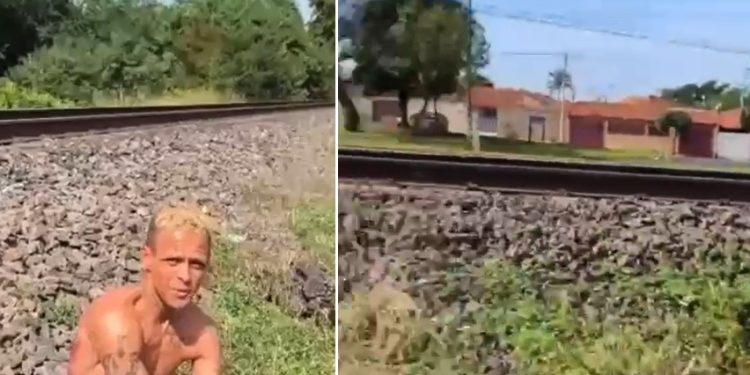 Vídeo forte: suspeit0 tenta fugir pulando no trem mas acaba decepad0 sem a perna