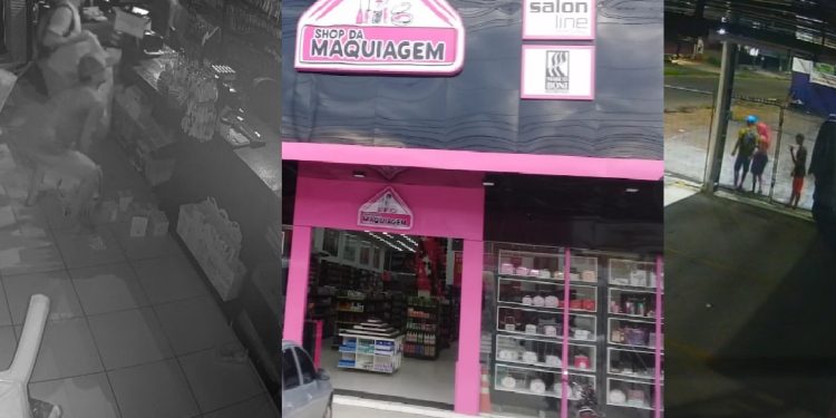 Vídeo: blindados arr0mbam Shop da Maquiagem e limpam prateleiras em Manaus