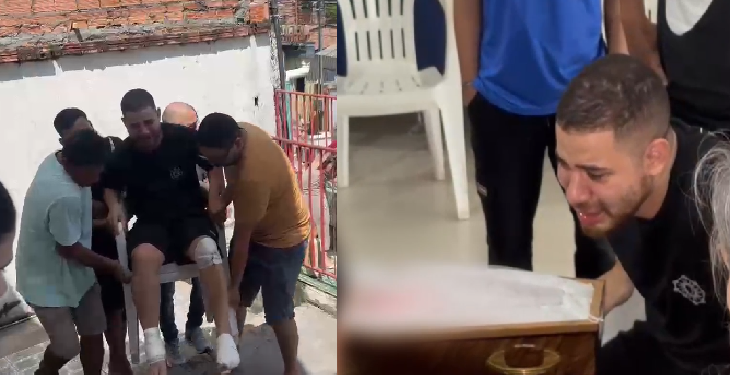 Vídeo: F3rido por dentro e por fora, esposo de grávida m0rta em ac1dente chora e recebe ajuda em velório