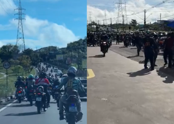 Motoqueiros por aplicativo protestam em Manaus contra projeto que restringe atuação via plataformas