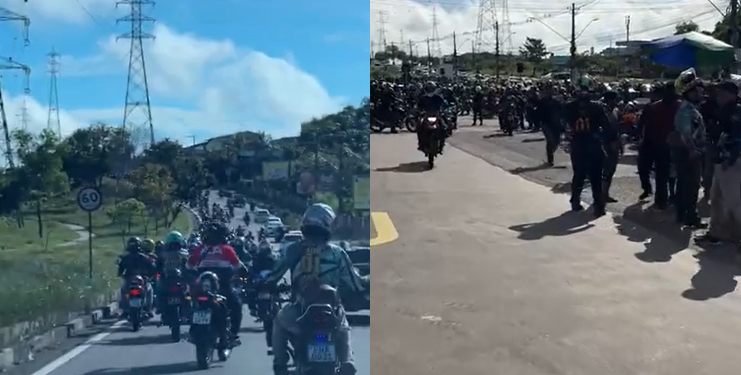 Motoqueiros por aplicativo protestam em Manaus contra projeto que restringe atuação via plataformas