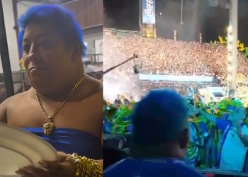 Vídeo: Patixa pinta cabelo de azul para o Caprichoso e prepara desembarque triunfal em Parintins 