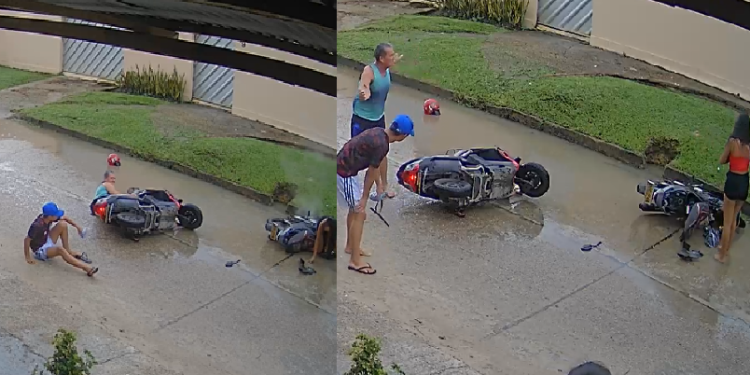 Vídeo: Após colisã0 entre motos, f3rid0s batem boca no meio da rua em Tabatinga