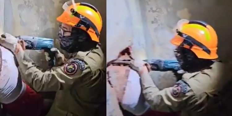 Vídeo: presidiári0 tenta fugir, fica entalado em buraco na cadeia e pede socorro