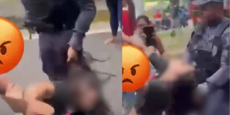 Vídeo: PM é filmado puxando cabelo de jovem durante protesto por moradia em Manaus