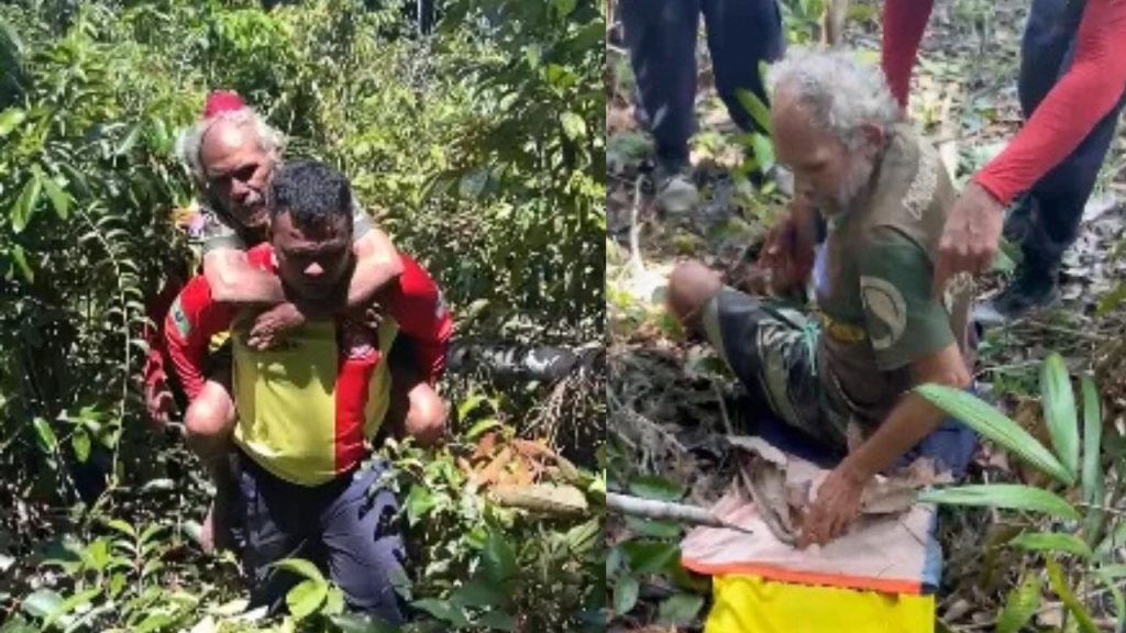 Após sete dias perdido na mata fechada, idoso de 62 anos é resgatado em Presidente Figueiredo