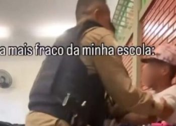 Vídeo: PM é acionado para retirar aluno de 17 anos que havia sido suspenso da escola