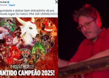 Em meio a polêmica da apuração, Fábio Porchat vibra com vitória do Garantido e dispara provocação: 'Se pegar o guindaste'