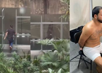 Vídeo: Homem tenta fugir do Fórum Henoch Reis ao descobrir mandado de prisão em seu nome