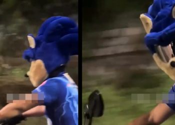 Vídeo: motoqueiro vestido de Sonic é filmado nas ruas de Manaus