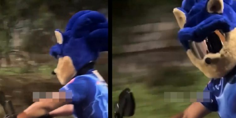 Vídeo: motoqueiro vestido de Sonic é filmado nas ruas de Manaus
