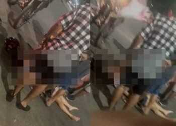 Vídeo: casal que estava numa moto é atr0pelado por picape em Manaus