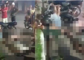 Dupla fica entre a vida e a m0rte após cair fazendo “grau” na moto em Parintins