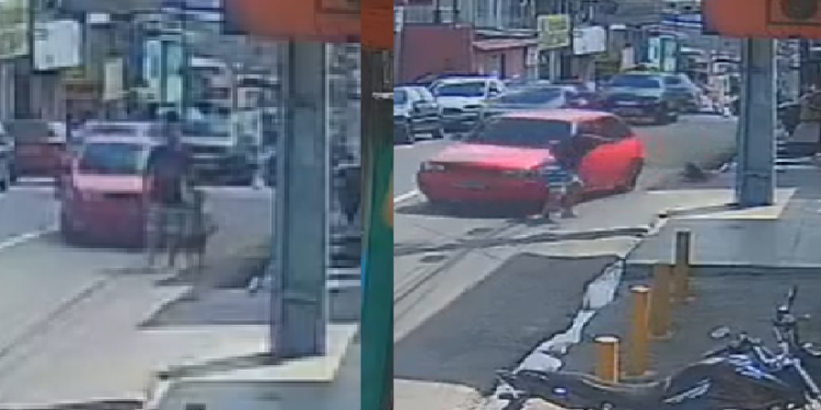 Vídeo mostra homem e cr1ança sendo atr0pelados por carro na Compensa; condutor foi embora