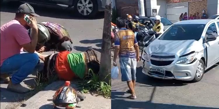 Vídeo: casal que vinha na moto é atr0pelado e arremessad0 por carro na Cidade Nova