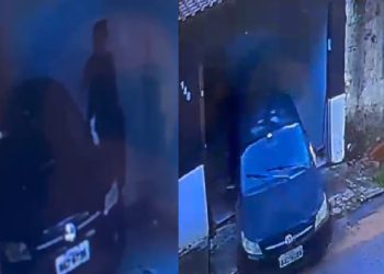Vídeo: câmera mostra ladrão furtand0 carro na garagem em Manaus
