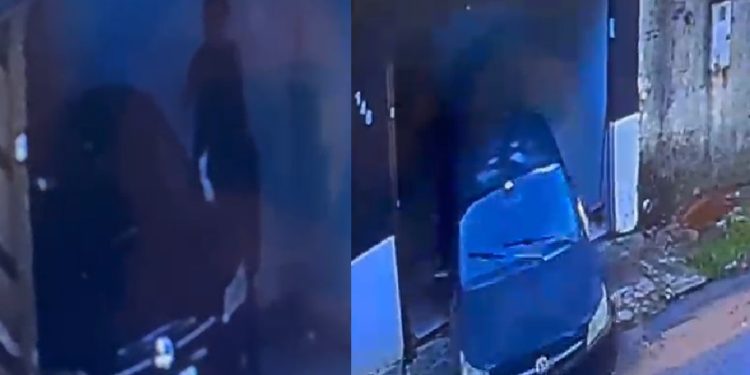 Vídeo: câmera mostra ladrão furtand0 carro na garagem em Manaus