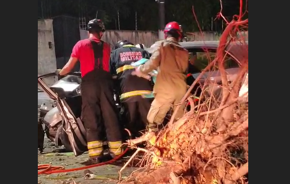 Vídeo: Vi0lent0 ac1dent3 d3strói árvore e deixa duas mulheres f3r1das na Zona Centro-Sul de Manaus