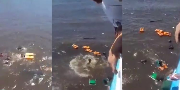 Vídeo: lancha afunda e passageiros pedem socorro no meio do rio no Amazonas