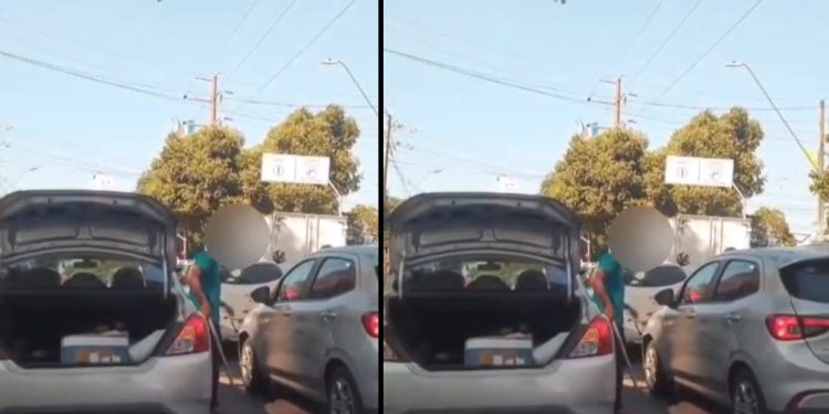Vídeo: homem pega pedaço de madeira e ameaça quebrar carro de motorista em Manaus 